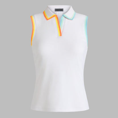 JOHNNY COLLAR RIBBED TECH SLEEVELESS POLO | G/FORE Featured