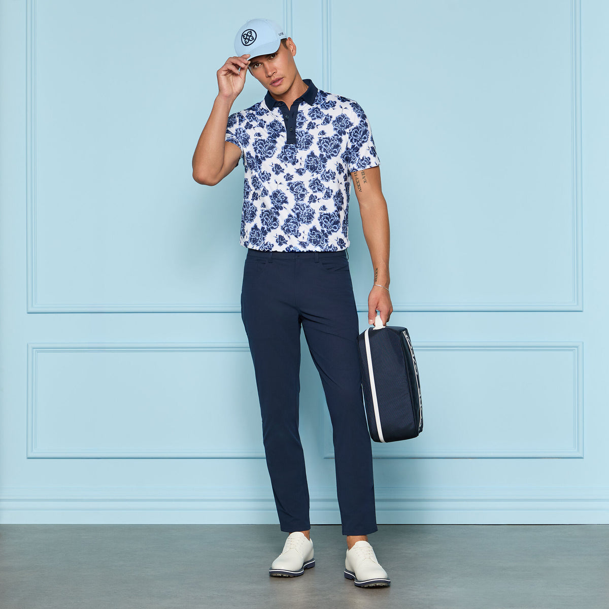 STAMPED FLORAL TECH JERSEY POLO | G/FORE Best Seller