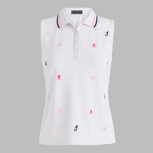 EMBROIDERED TECH PIQUÉ SLEEVELESS PERFORMANCE POLO | G/FORE Essential