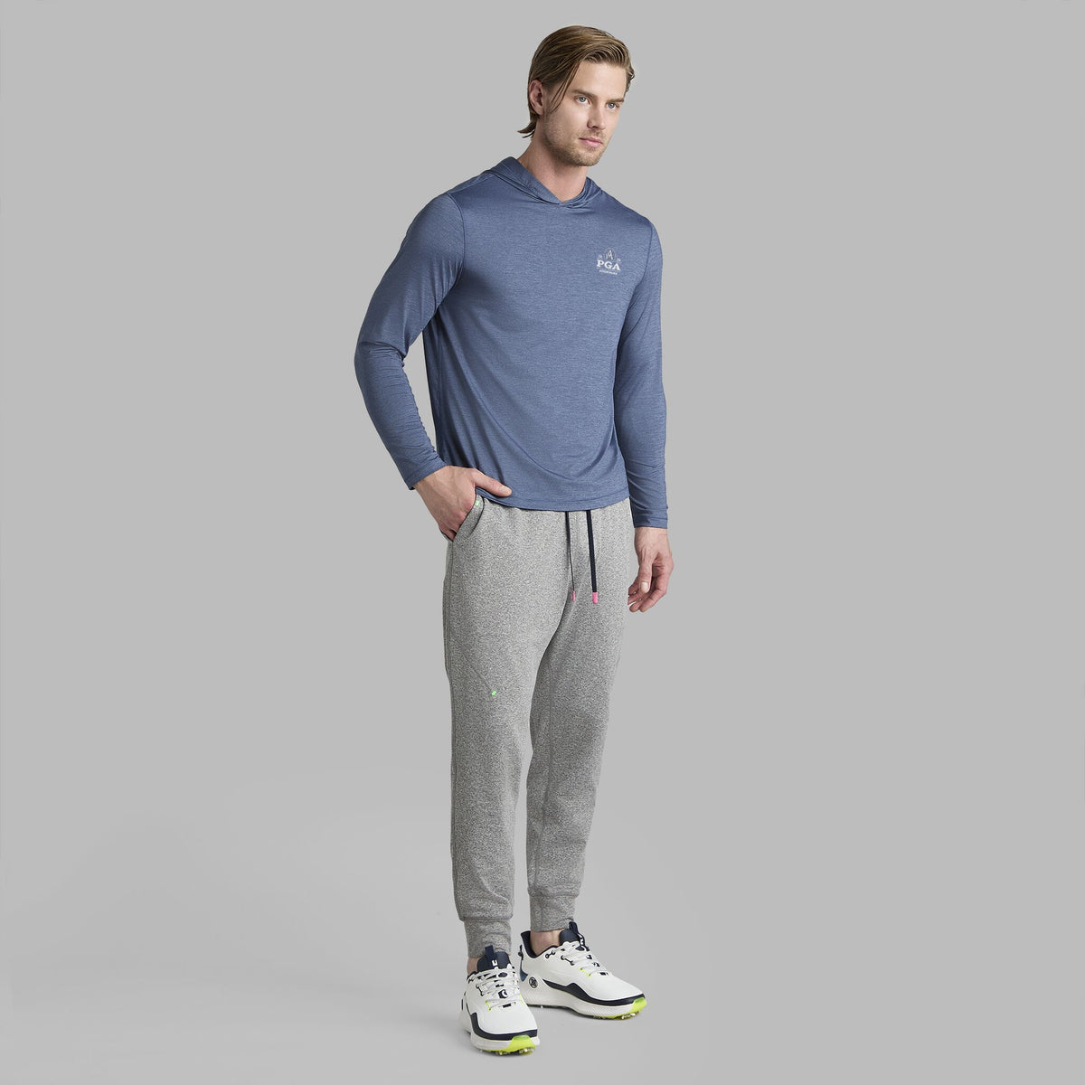 2026 PGA MÉLANGE ICE NYLON HOODIE |PULLOVERS & QUARTER-ZIPS |G/FORE | G/FORE Signature