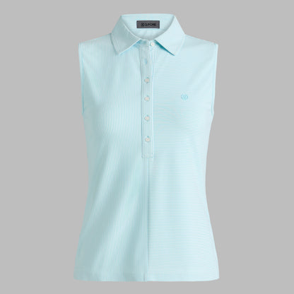 FEEDER STRIPE TECH PIQUÉ SLEEVELESS POLO | G/FORE Smart Buy