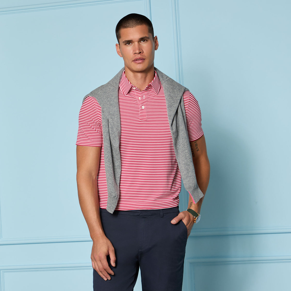 ALL PLAY STRIPE STRETCH KNIT POLO | G/FORE Classic