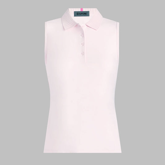 PLEATED COLLAR SILKY TECH NYLON SLEEVELESS POLO | G/FORE Everyday