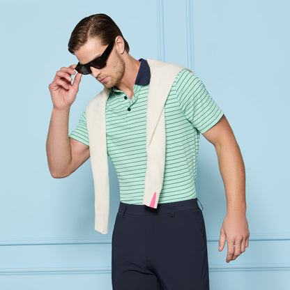 HERRINGBONE STRIPE TECH JERSEY POLO | G/FORE Essential