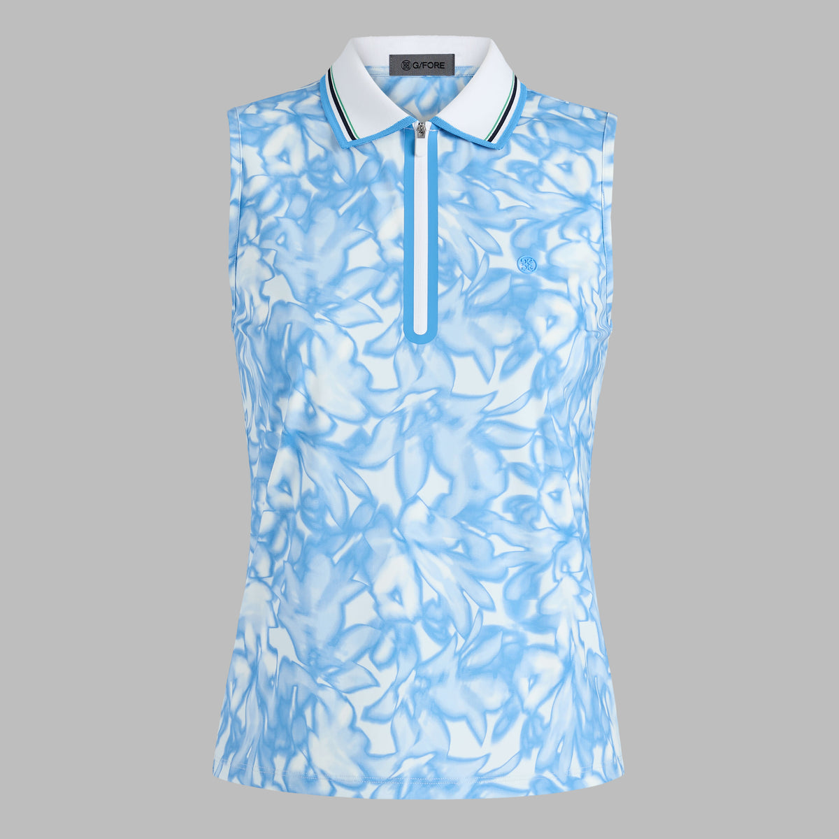 TRIPPY FLORAL SILKY TECH NYLON SLEEVELESS POLO | G/FORE Trusted
