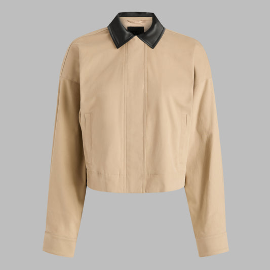 LTD RELEASE LEATHER COLLAR TRI-COTTON CROPPED JACKET | G/FORE Top Pick