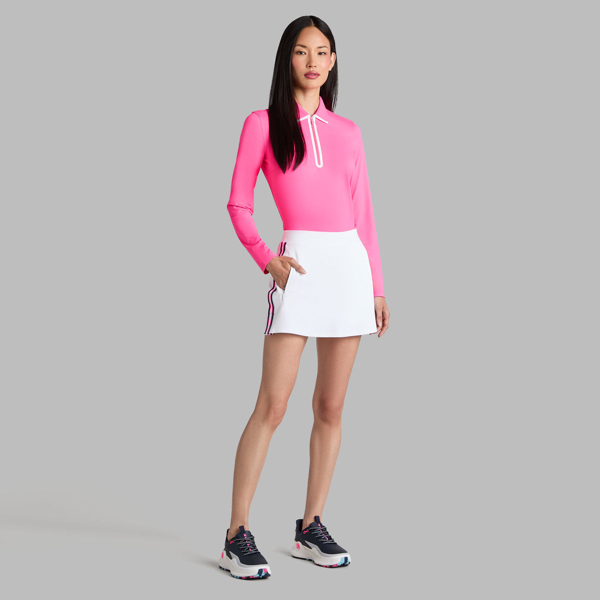 SILKY TECH NYLON LONG SLEEVE 1/4 ZIP POLO | G/FORE Quality