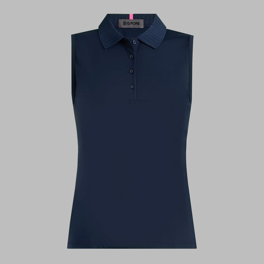 PLEATED COLLAR SILKY TECH NYLON SLEEVELESS POLO | G/FORE Best Price