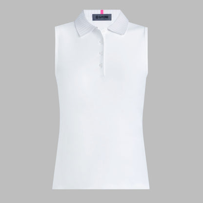 PLEATED COLLAR SILKY TECH NYLON SLEEVELESS POLO | G/FORE Sale