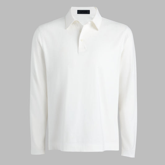 SUPER SOFT BRUSHED COTTON LONG SLEEVE POLO | G/FORE Premium
