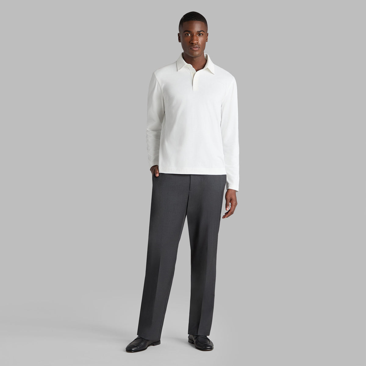 SUPER SOFT BRUSHED COTTON LONG SLEEVE POLO | G/FORE Premium