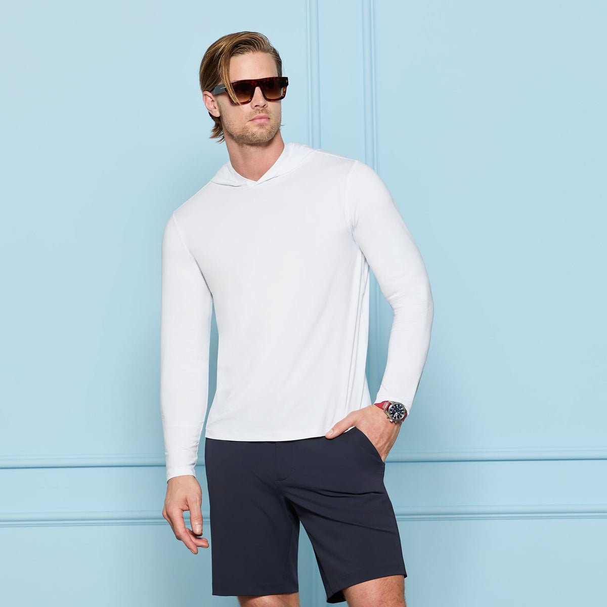 MÉLANGE ICE NYLON HOODIE |PULLOVERS & QUARTER-ZIPS |G/FORE | G/FORE Trending
