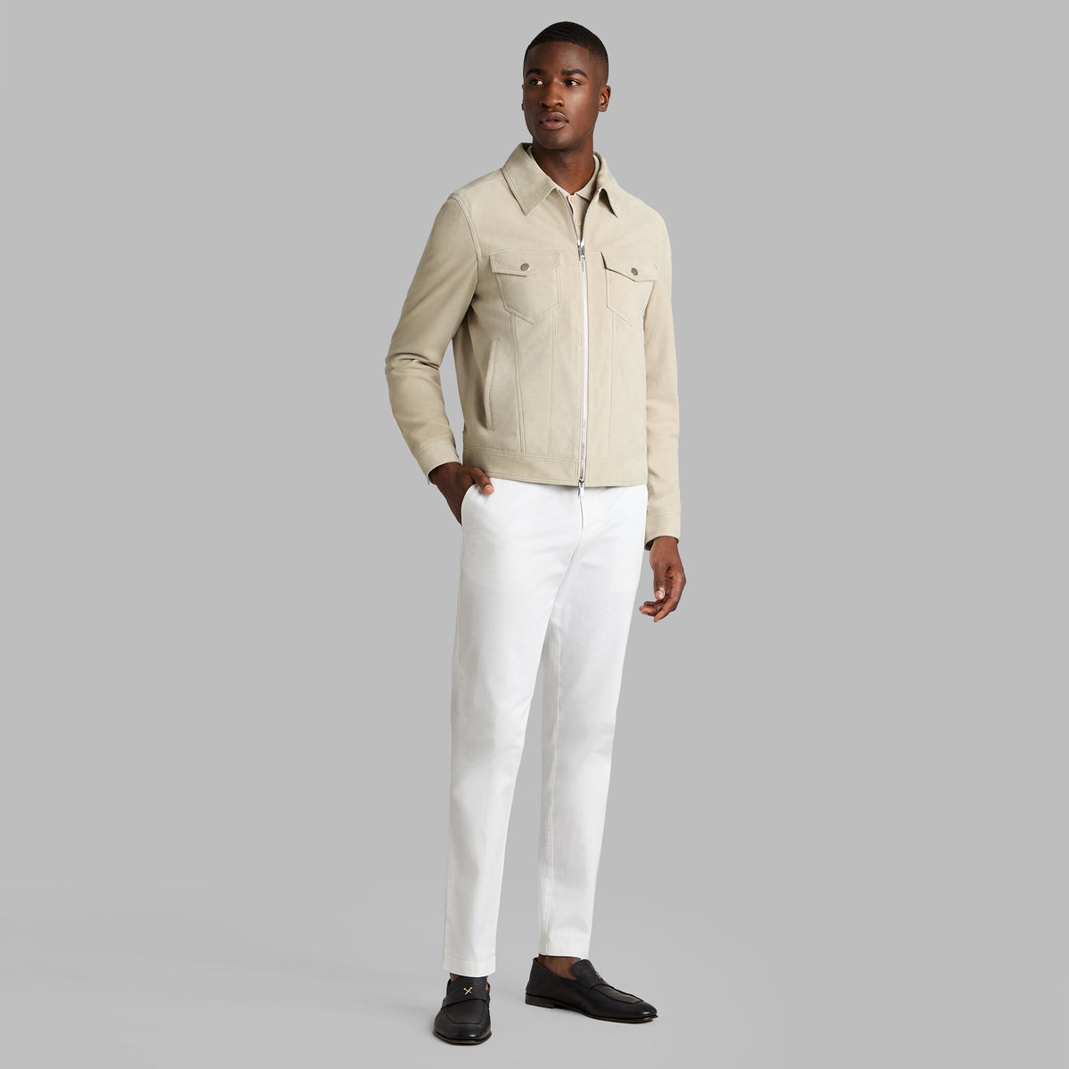 SUEDE TRUCKER JACKET | G/FORE Essential