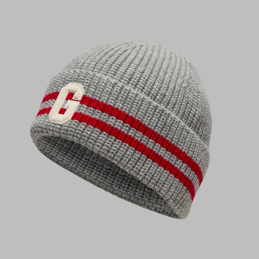 STRIPED IT LETTER G WOOL CASHMERE BEANIE | G/FORE Essential