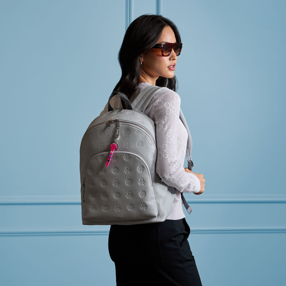EMBOSSED SKULL & TEES LEATHER BACKPACK | G/FORE Everyday