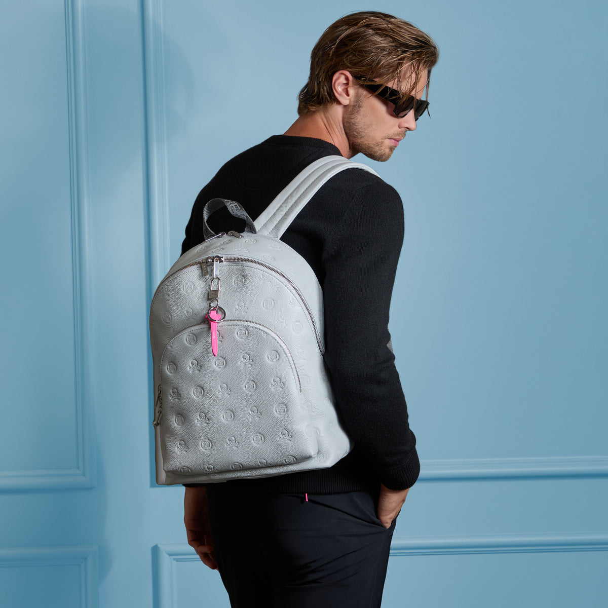 EMBOSSED SKULL & TEES LEATHER BACKPACK | G/FORE Everyday