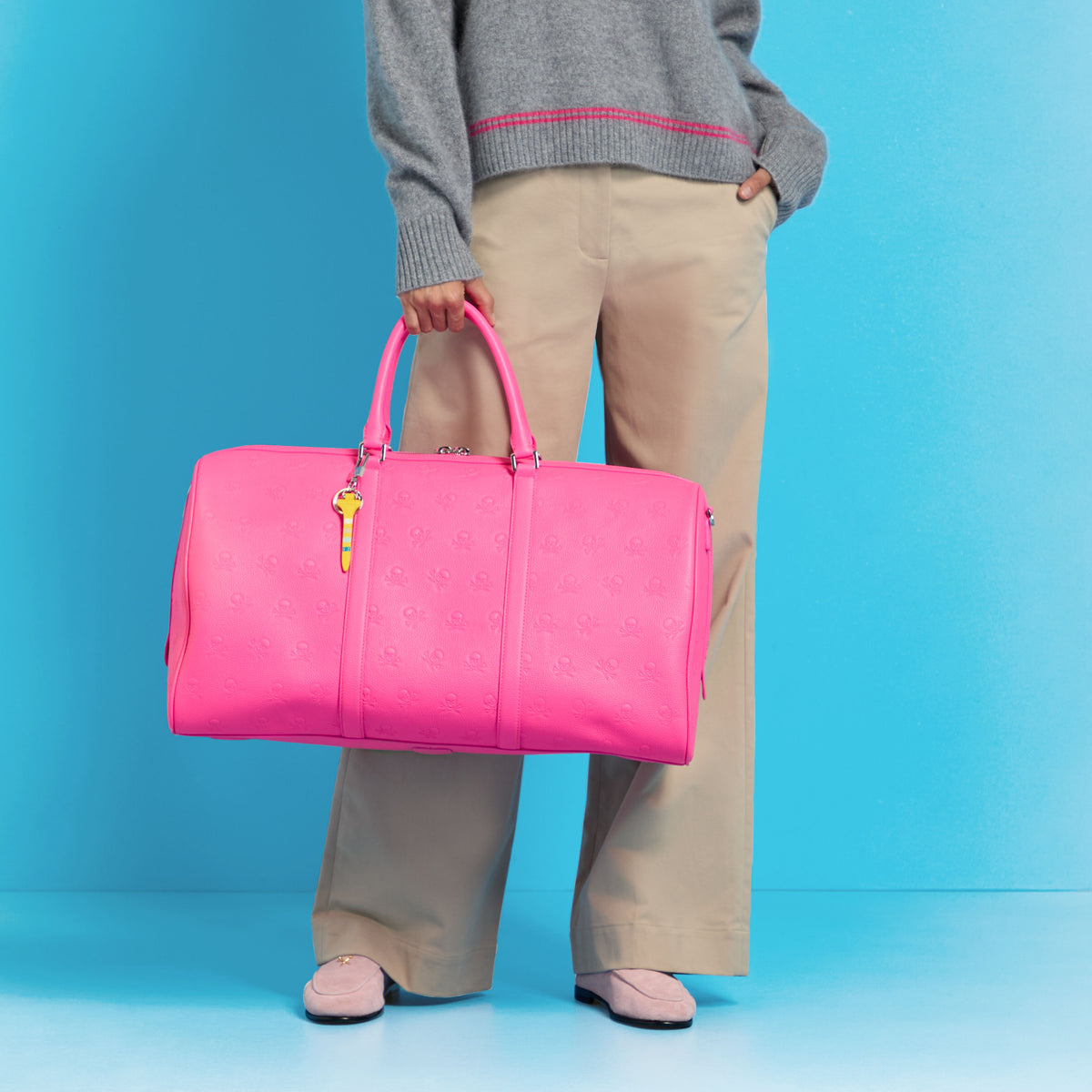 EMBOSSED SKULL & TEES LEATHER WEEKENDER | G/FORE Signature
