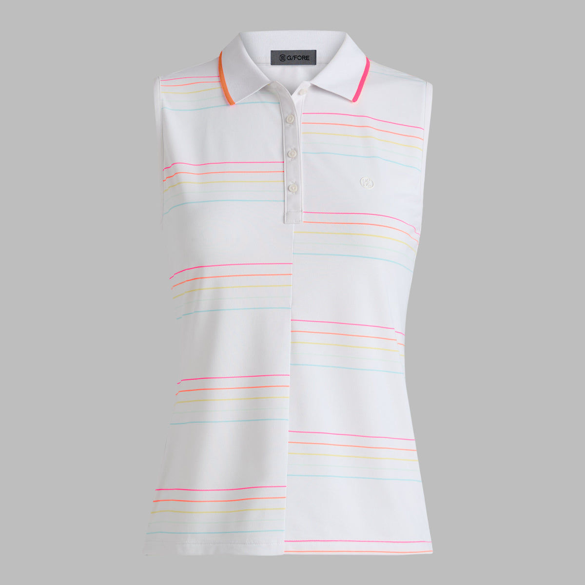 OFFSET STRIPE TECH PIQUÉ SLEEVELESS POLO | G/FORE Quality
