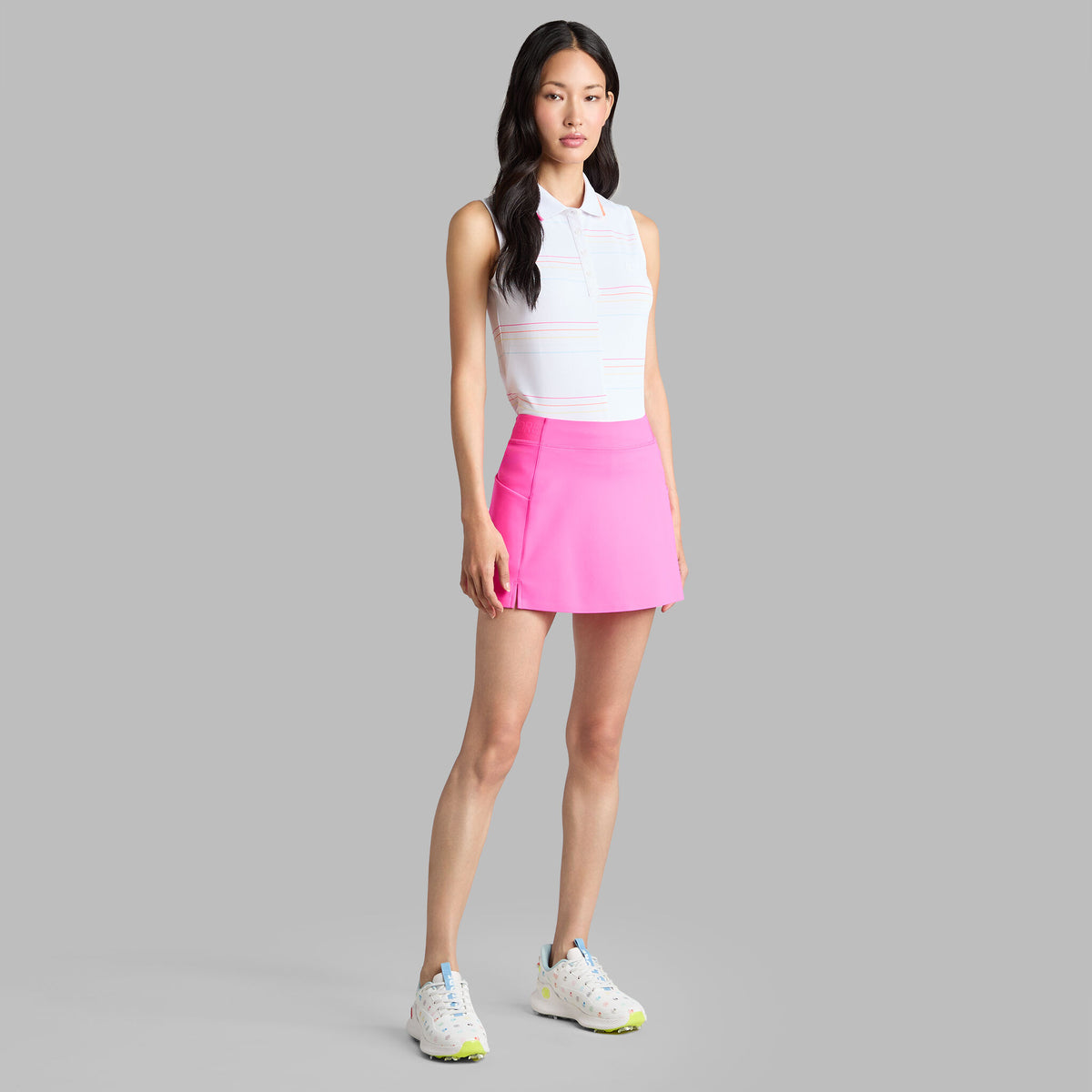 OFFSET STRIPE TECH PIQUÉ SLEEVELESS POLO | G/FORE Quality