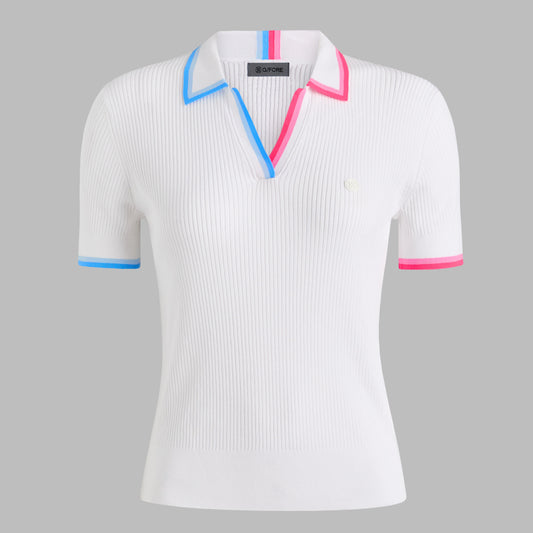 JOHNNY COLLAR COTTON BLEND RIB POLO | G/FORE Discount