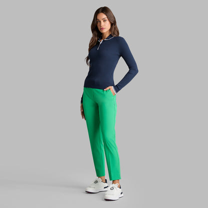 VISCOSE BLEND LONG SLEEVE KNIT POLO | G/FORE Featured