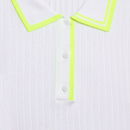 RIBBED KNIT LONG SLEEVE POLO SWEATER | G/FORE Great Value