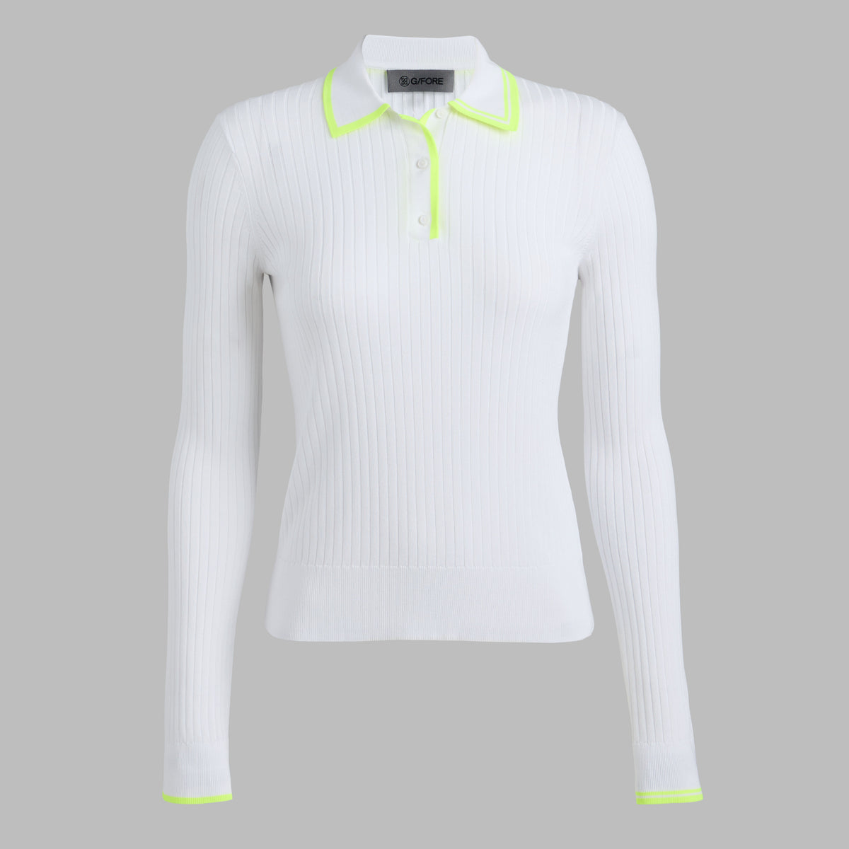 RIBBED KNIT LONG SLEEVE POLO SWEATER | G/FORE Great Value