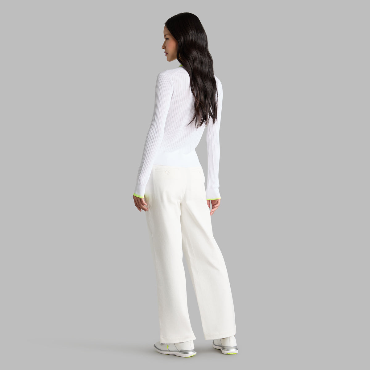 RIBBED KNIT LONG SLEEVE POLO SWEATER | G/FORE Great Value