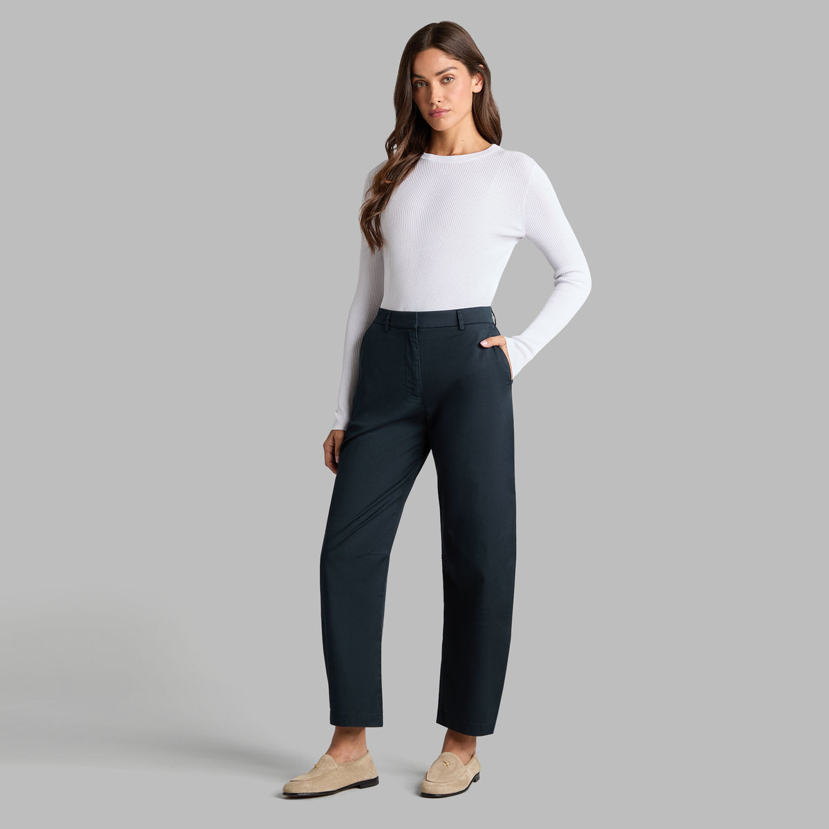 COTTON BLEND RIB KNIT FITTED TOP | G/FORE Special Offer
