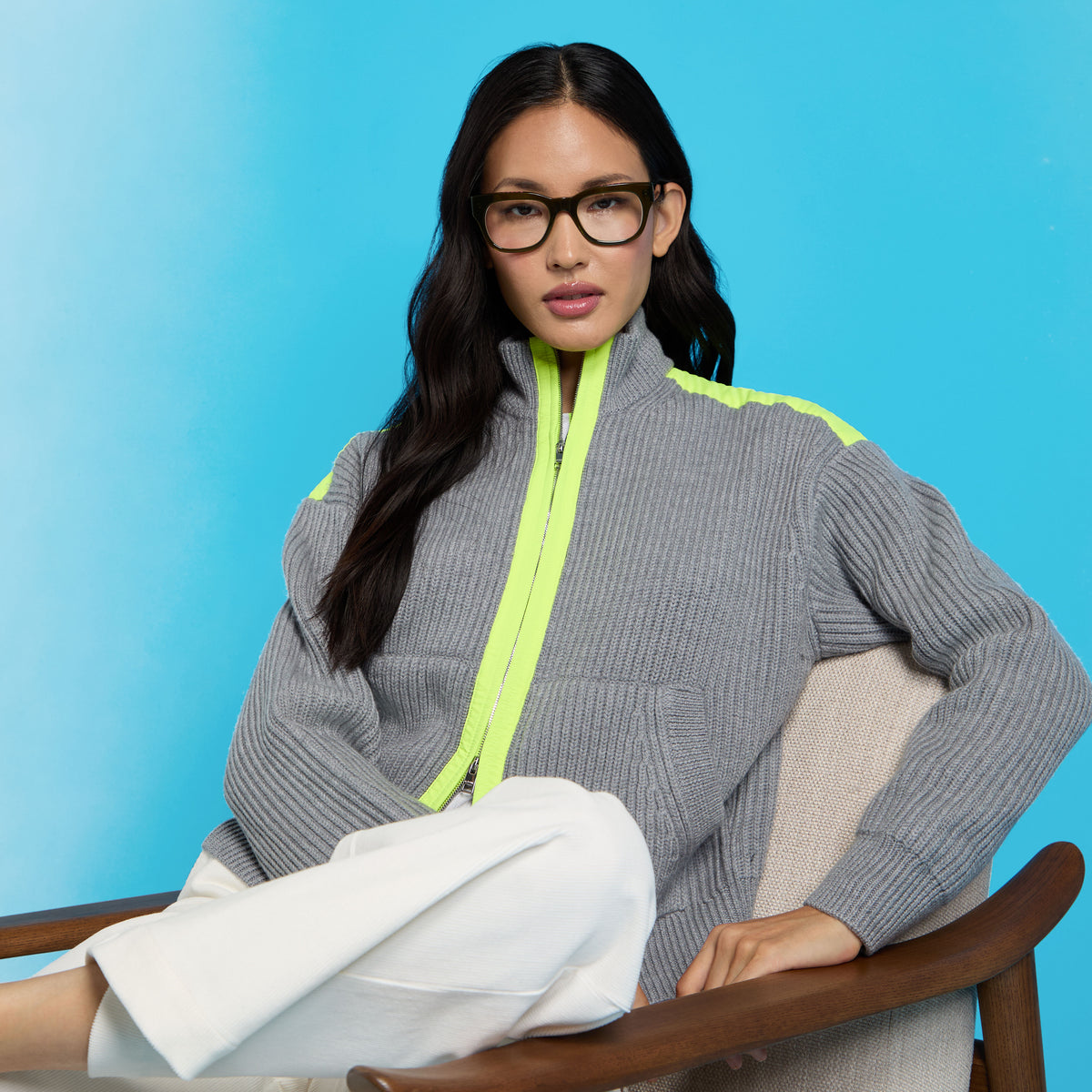 FUNNEL NECK MERINO WOOL SWEATER JACKET | G/FORE Value