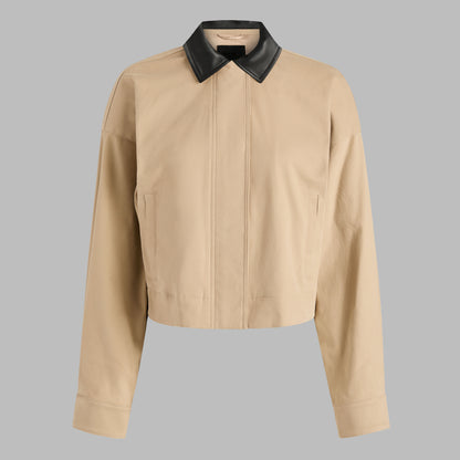LTD RELEASE LEATHER COLLAR TRI-COTTON CROPPED JACKET | G/FORE Special Offer